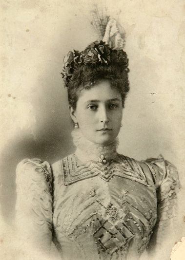 XBH366610 Portrait of Empress Alexandra Fyodorovna (b/w photo) by Russian Photographer; Private Collection; (add.info.: Alexandra (1872-1918) Empress consort of Russia as the wife of Tsar Nicholas II;); Russian,  it is possible that some works by this artist may be protected by third party rights in some territories