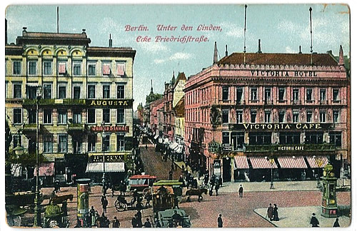 Unter Den Linden and Friedrichstrasse, circa 1910.
