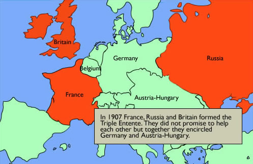 The Triple Entente was the name given to the alliance between the Great Britain, France and Russia prior to World War I