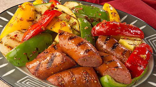 Grilled Meats & Vegetables with Baked Potatoes 