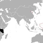 Map showing Germany's colonial possessions in Africa, Asia, and the Pacific before World War I.